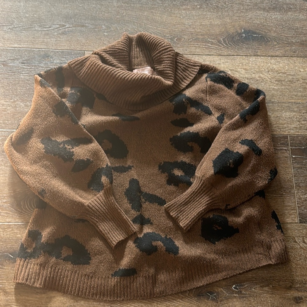 Philosophy leopard thick sweater 1X‎